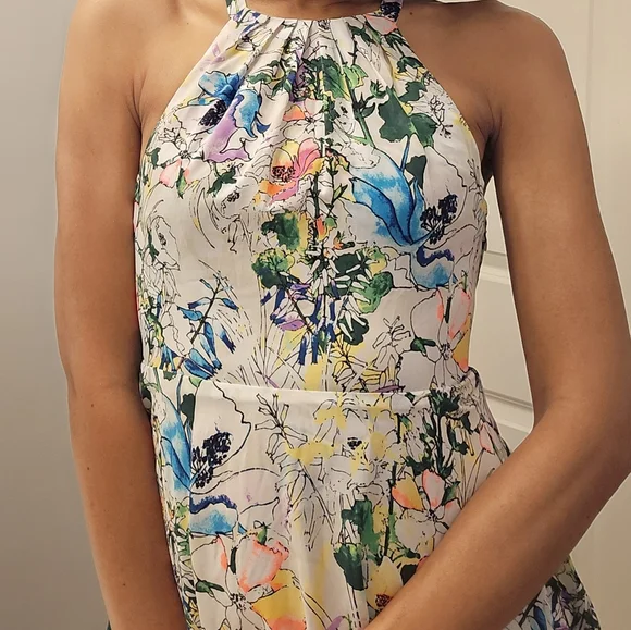 Express Floral Halter Dress - Multicolor - Picture 5 of 7
